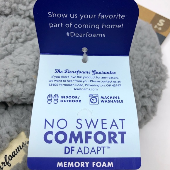 DEARFOAMS Faux Sherpa Memory Foam Slippers Very cushiony Gray /Sleet Size S 5-6 - Picture 8 of 13